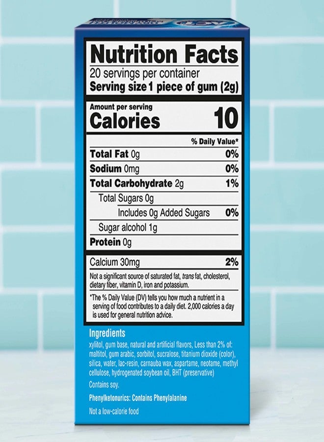 اكت علكة ACT المرطبة للفم الجاف، 20 قطعة، مع إكسيليتول، بنكهة النعناع المهدئة الخالية من السكر، وأقراص ACT المص للفم الجاف مع إكسيليتول، بنكهة النعناع المهدئة، 36 قرصاً مصاً. - Image 2